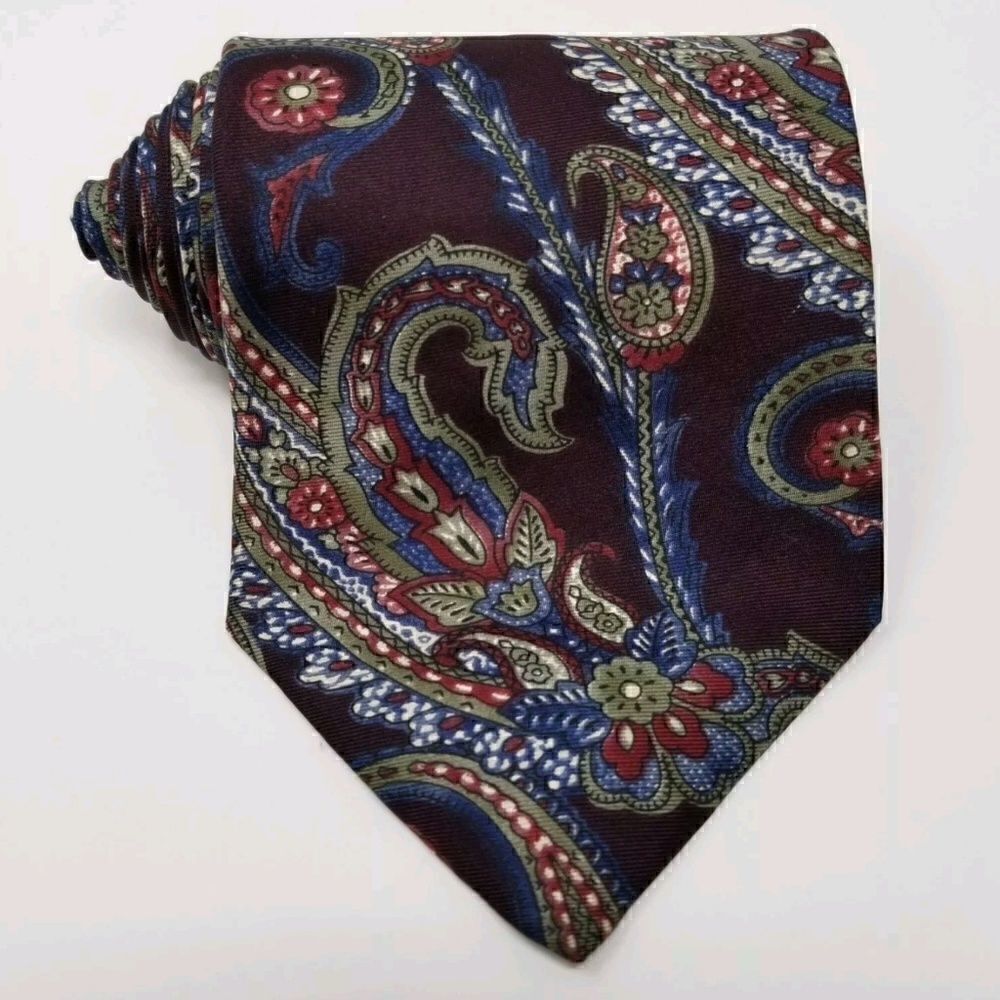 Christian Dior Monsieur Maroon Blue Paisley Print